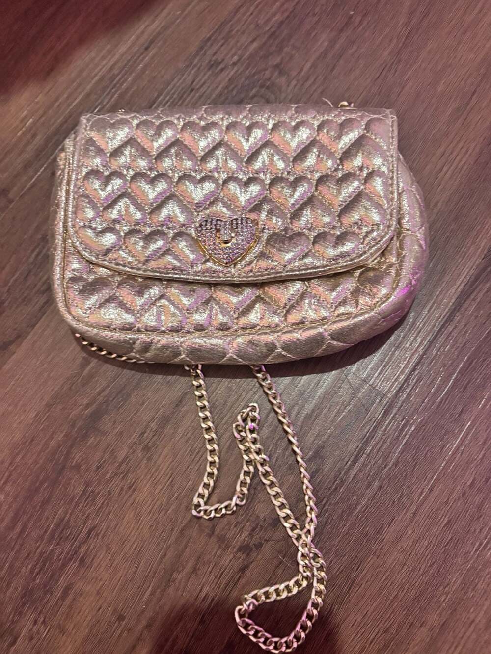 The Children's Place Quilted Heart Crossbody Bag Size One Size Gold Metallic